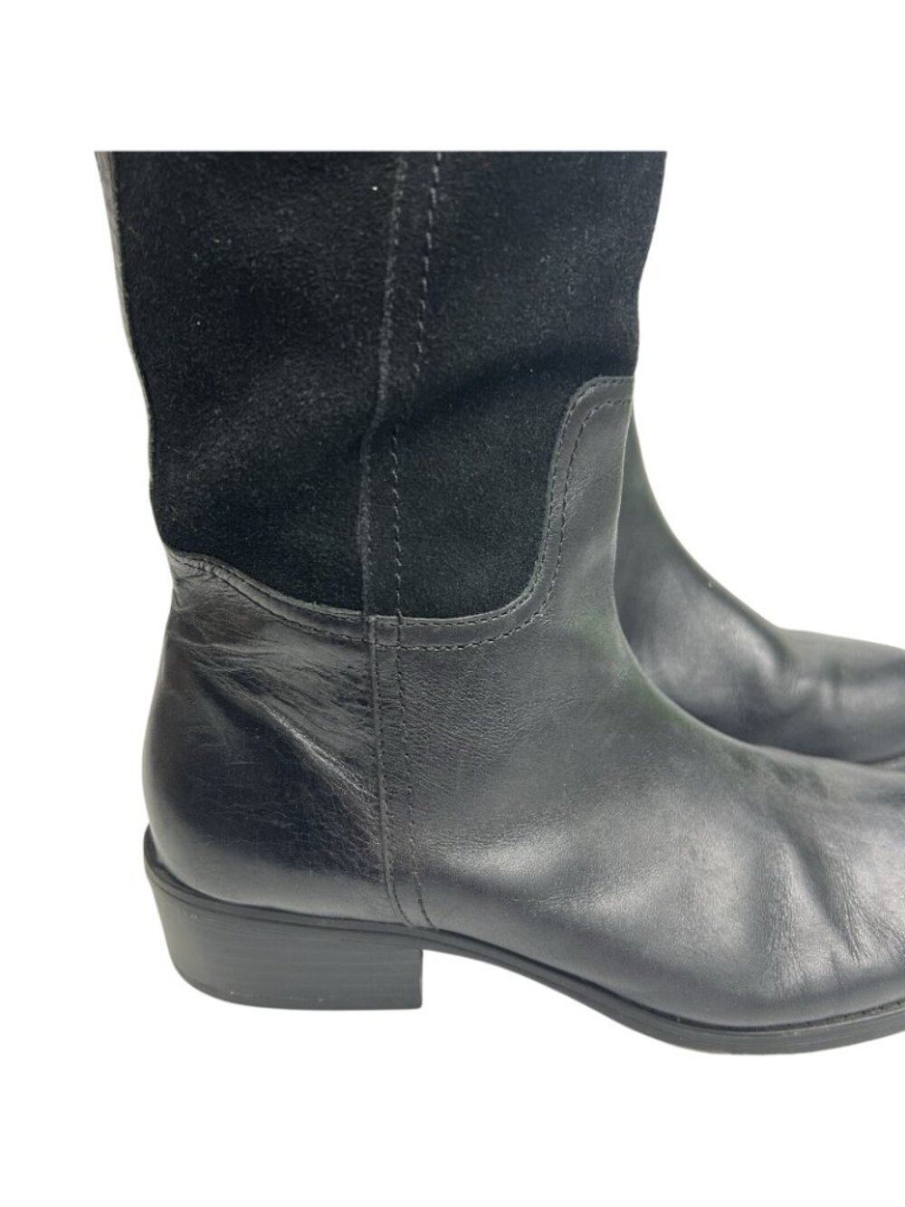Ralph Lauren Maren Boots Womens Size 8B Black Leather Upper & Suede Riding - Picture 10 of 11